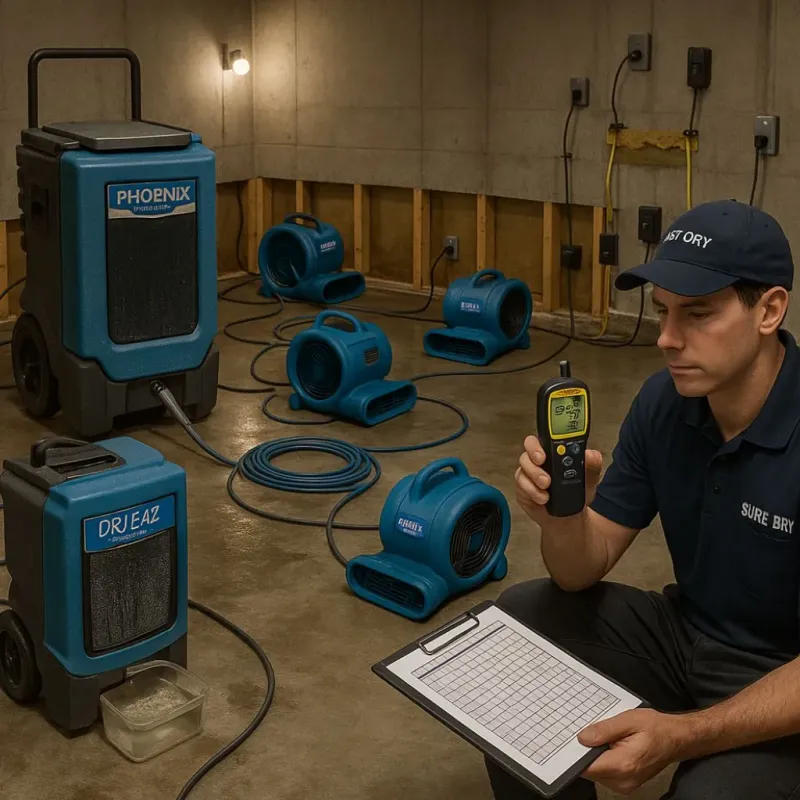 Structural Drying and Dehumidification process in Coopersville, MI